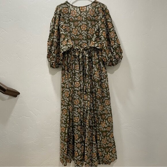 NWT GardenBelle Women's One Size Marlowe Organic Cotton Hand Block Printed Dress - Picture 11 of 16